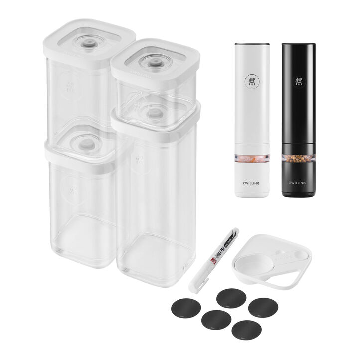 Fresh & Save, CUBE Set with Electric Spice Mills, small / 6 Piece, transparent-white, large 1