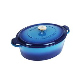 Henckels Cast Iron, 6 l cast iron oval French oven, blue