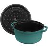 Cast Iron - Round Cocottes, 7 qt, Round, Cocotte, Turquoise, small 2