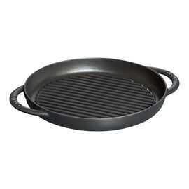 Staub Cast Iron - Grill Pans, 10-inch, Round Double Handle Pure Grill, black matte