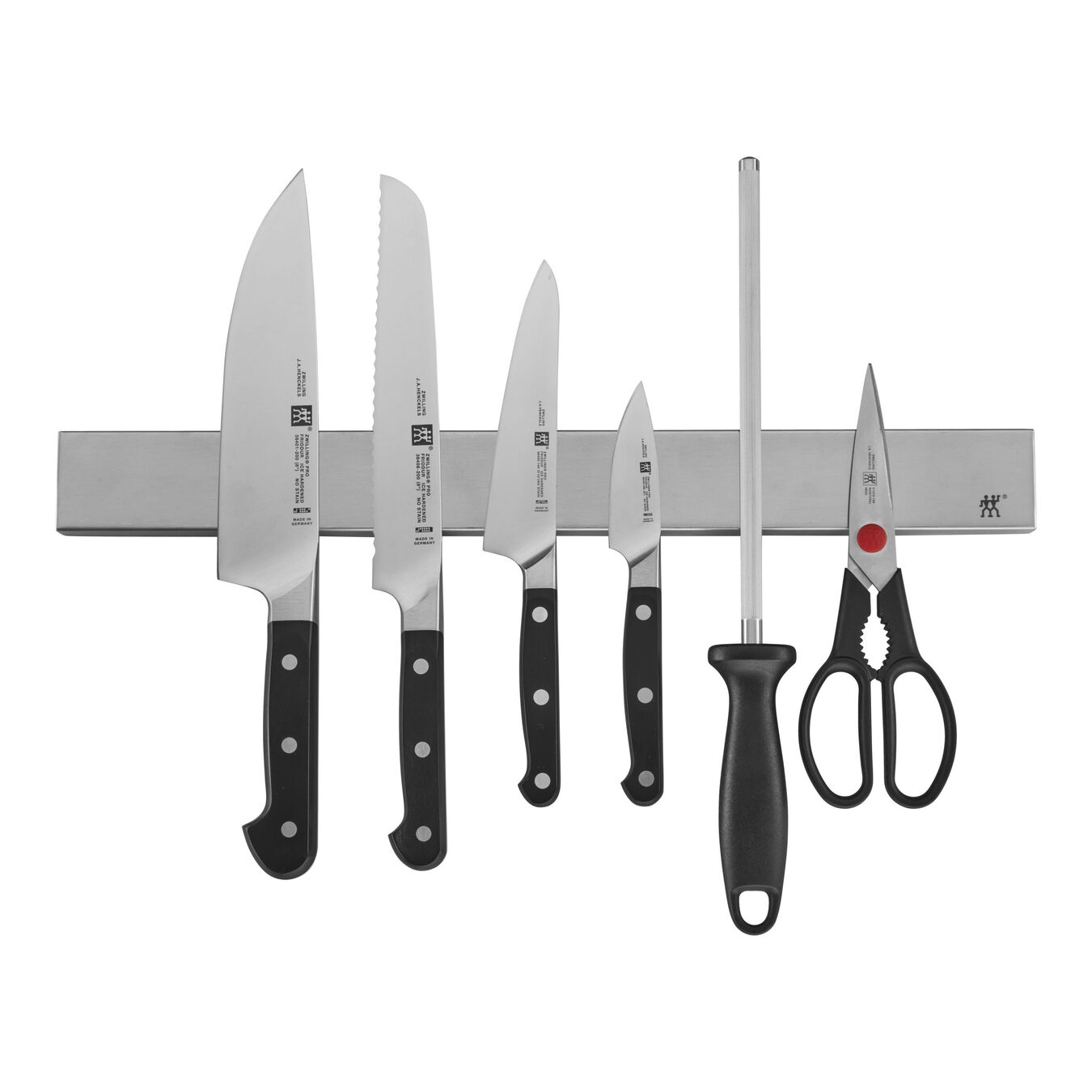7-pc, Set with 17.5" Stainless Magnetic Knife Bar,,large 1
