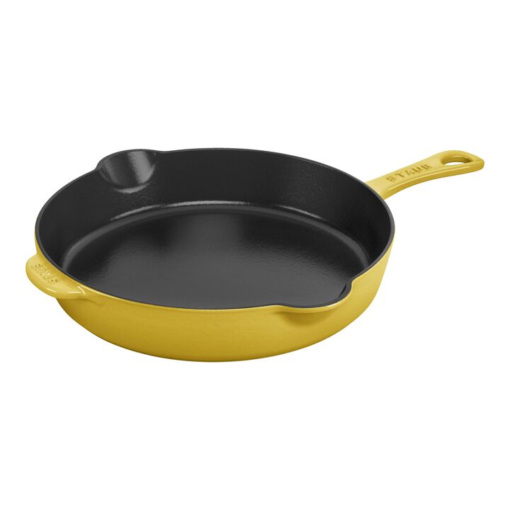 Pans, 22 cm / 8.5 inch cast iron Traditional Deep Frypan, citron, large 1