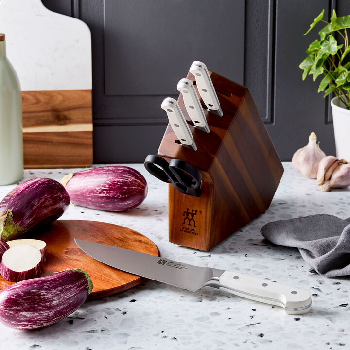 Pro le blanc, 6-pc, Knife block set, Acacia, large 2