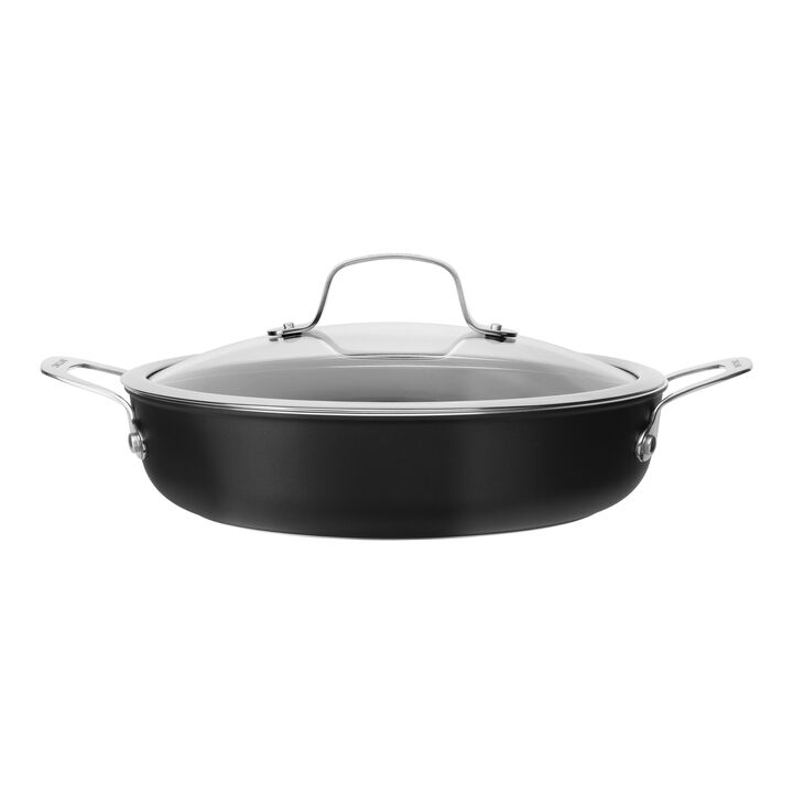 Elaro, 28 cm Ceramic Titanium Serving pan with glass lid, large 3