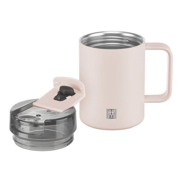 Thermo Plus, Copo térmico com pega, 380 ml, Aço inoxidável, Rosa, large 3