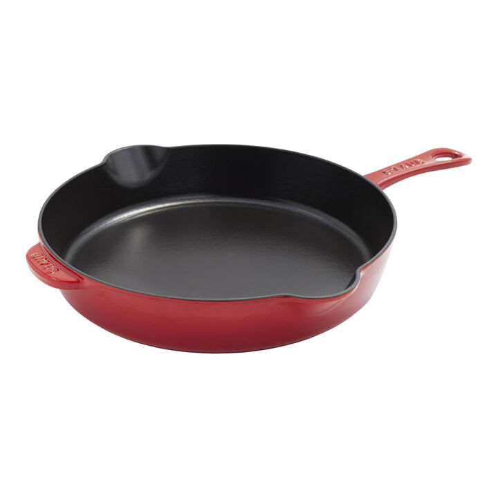 Pans, 28 cm / 11 inch cast iron Traditional Deep Frypan, cherry, large 1