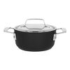 16 cm Aluminium Stew pot with lid black,,large