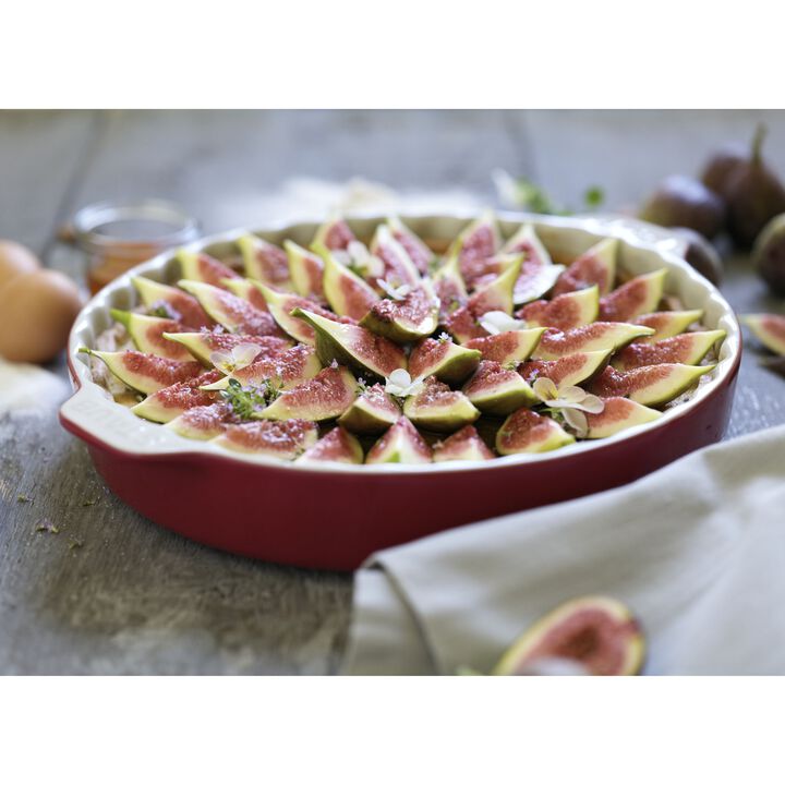 Ceramique, 30 cm ceramic round Pie dish, cherry, large 2