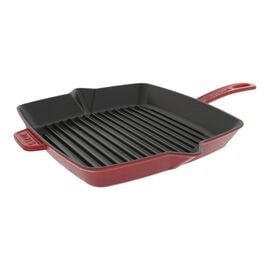 Staub Grill Pans, 30 cm cast iron square American grill, cherry