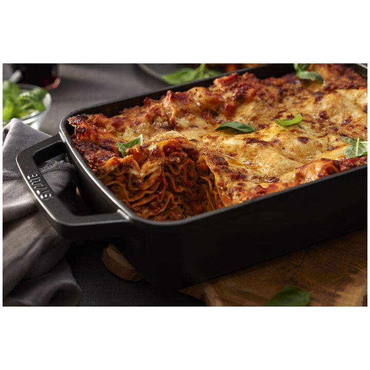 Cast Iron, 15-x 10-inch, Rectangular, Roasting Pan, Black Matte, large 3