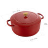 Bellamonte, 5.75 qt, Round, Cocotte, Red, small 10