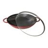 37 cm / 14.5 inch cast iron Wok with glass lid, cherry - Visual Imperfections,,large