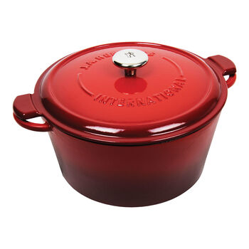 3.7 l cast iron round French oven, red,,large 1