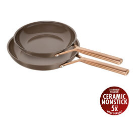 2-pcs, Set de poêles, Brun