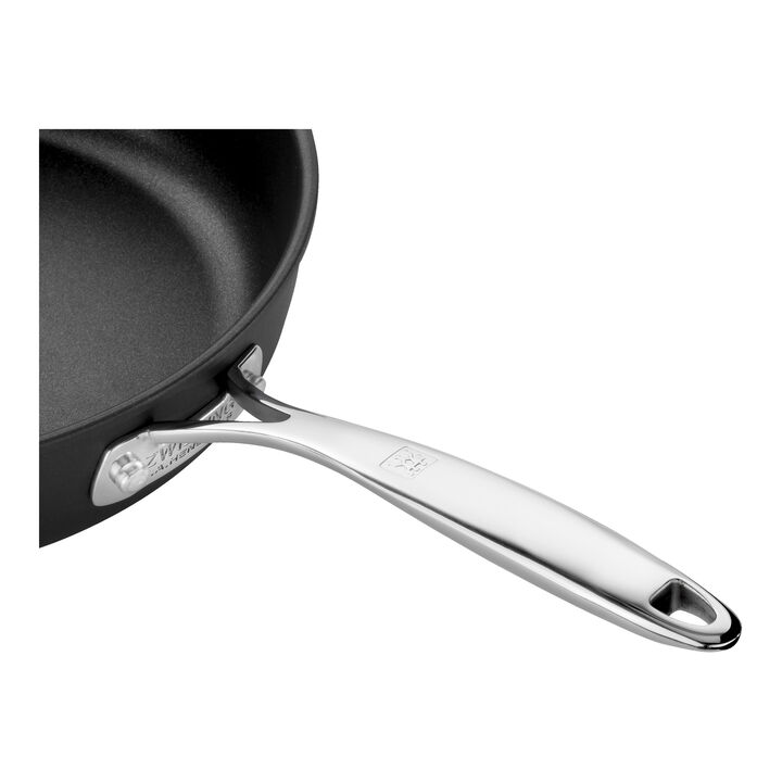 Forte, 28 cm round Aluminium Saute pan with handle black, large 3