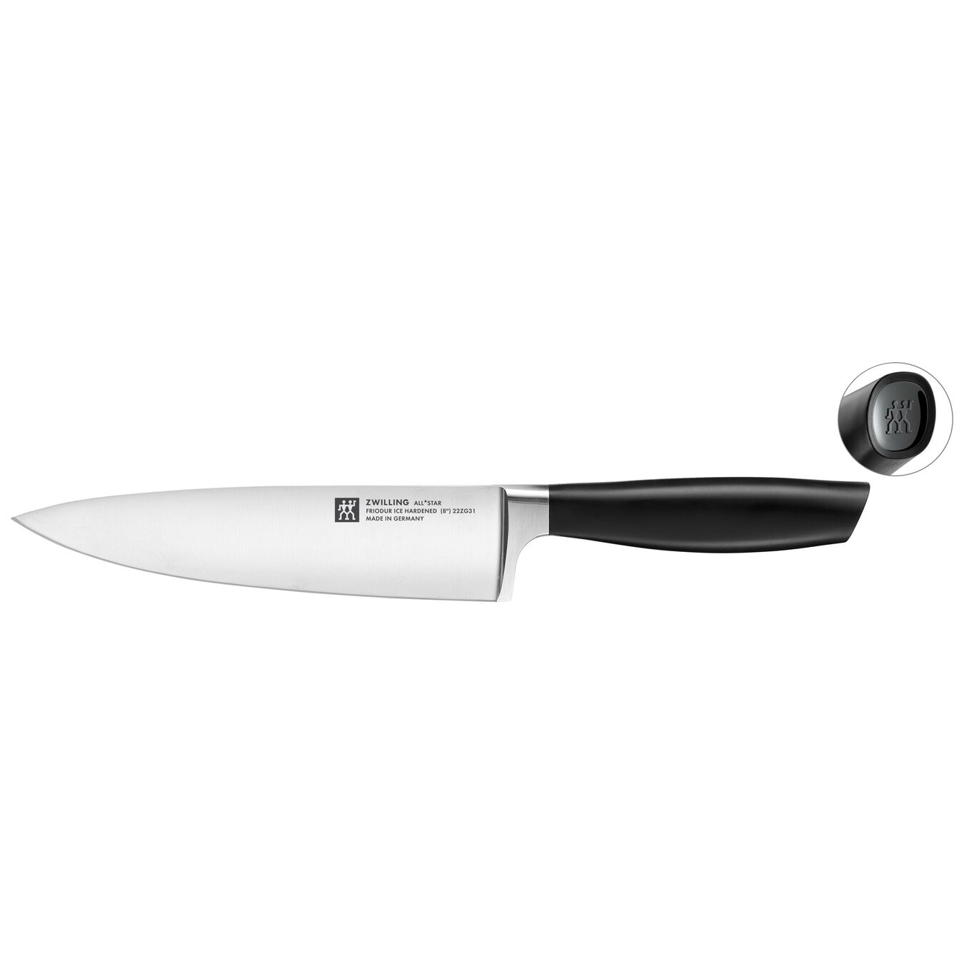 Couteau de chef 20 cm, Noir,,large 1