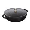 24 cm round Cast iron Saute pan Chistera black,,large