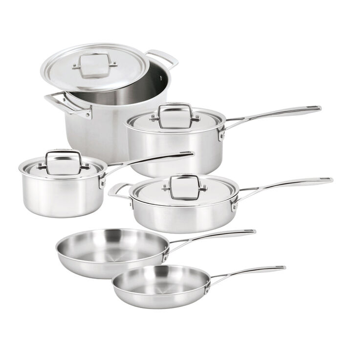 Essential 5, 10 Piece 18/10 Stainless Steel Cookware set, large 1