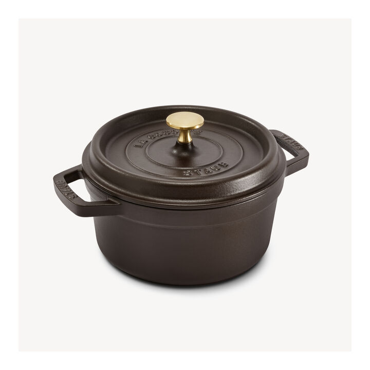 La Cocotte, Cocotte 16 cm / 1,2 l, Rund, Chokolade, Støbejern, large 2