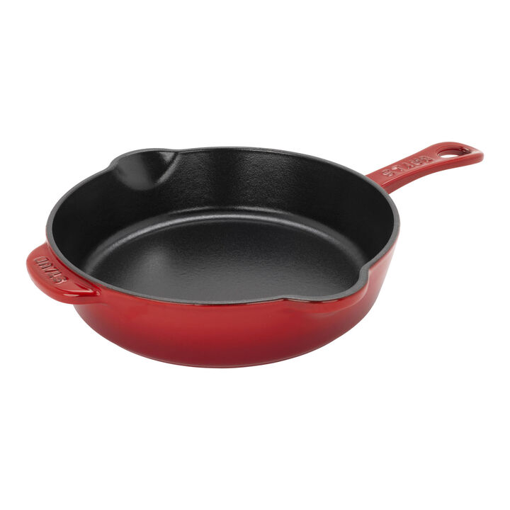 Pans, 22 cm / 8.5 inch cast iron Traditional Deep Frypan, cherry, large 1