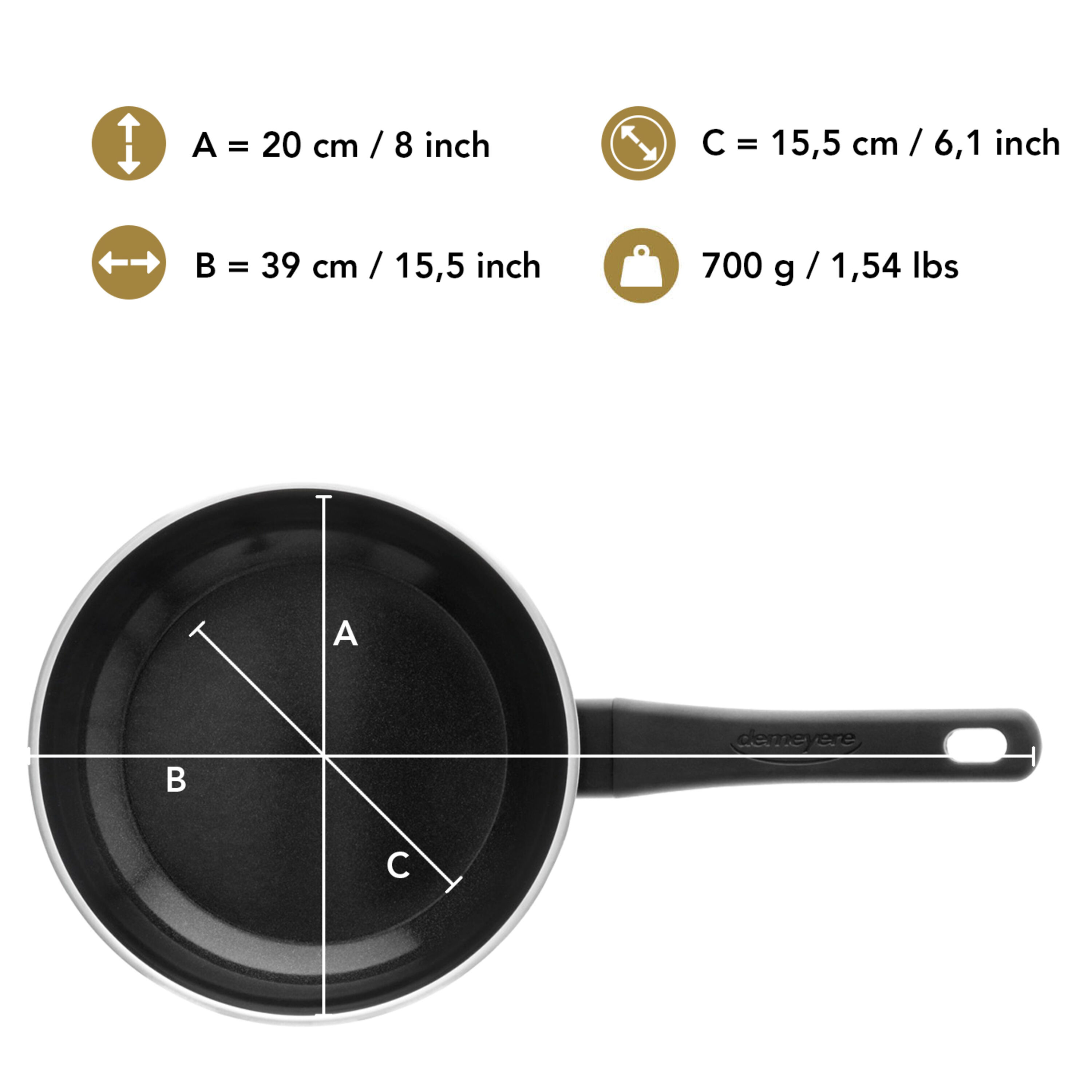 Demeyere Alu Classico 3 Koekenpan Ceraforce 20 cm - Alu Classico 3 - Demeyere