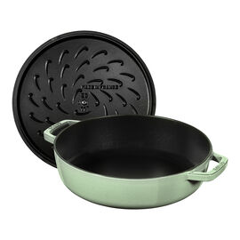 28 cm round Cast iron Saute pan Chistera sage