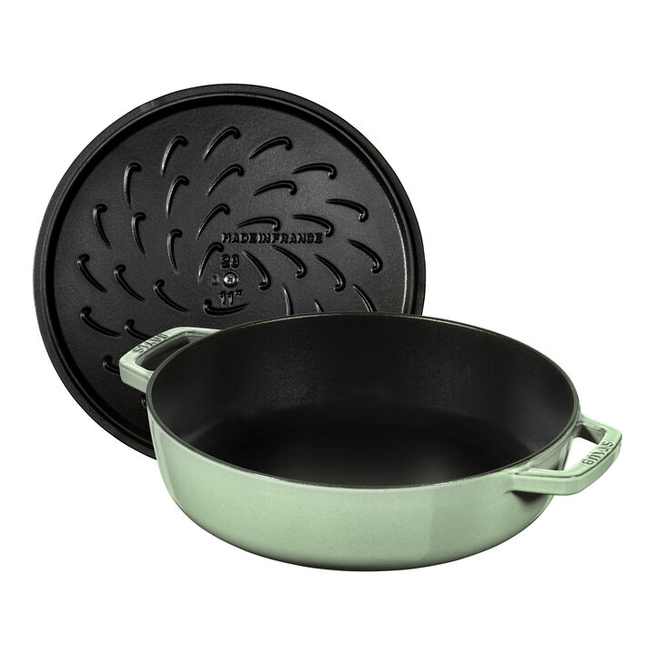Braisers, 28 cm round Cast iron Saute pan Chistera sage, large 2