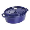 Cast Iron - Oval Cocottes, 7 qt, Oval, Cocotte, Dark Blue, small 1