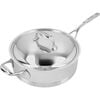 28 cm round 18/10 Stainless Steel Saute pan with lid silver,,large