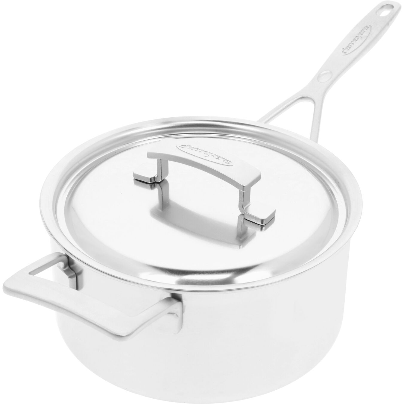 4 l 18/10 Stainless Steel round Sauce pan with lid, silver,,large 4