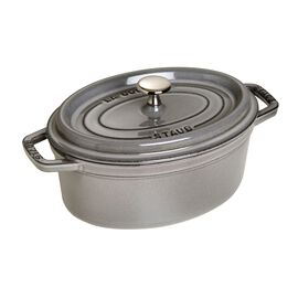Staub 鋳物ホーロー鍋, ピコ・ココット 23 cm, オーバル, グレー, 鋳鉄
