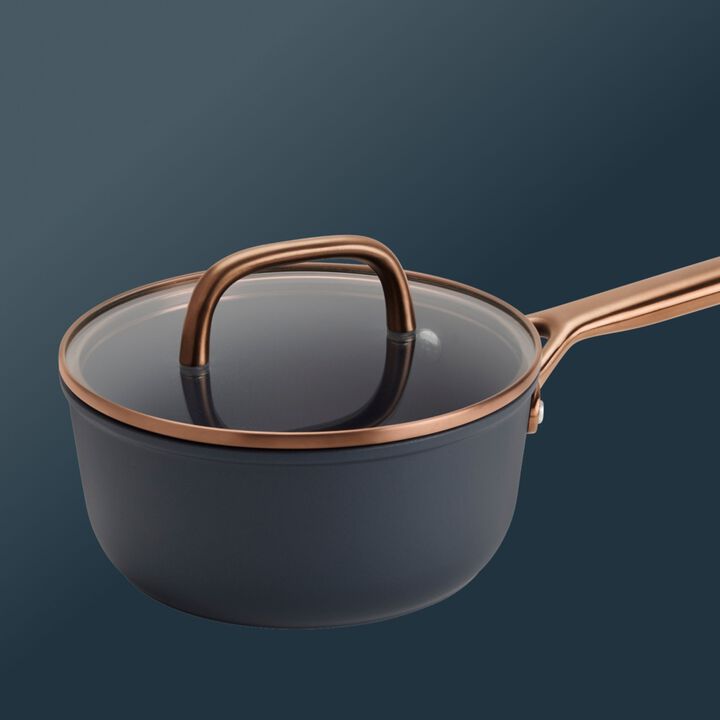 Milano, Cazo con tapa de cristal 18 cm, Aluminio, Azul, large 3