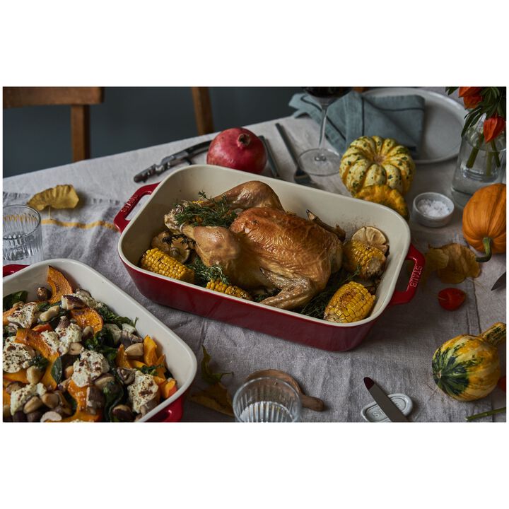 Ceramique, Rectangular Baking Dish Set Cherry 3 Piece, large 4