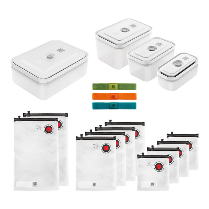 Fresh & Save, Set per sottovuoto con contenitori, sacchetti e accessori, 17-pz. / S/M/L, colori misti, Plastica, large 1