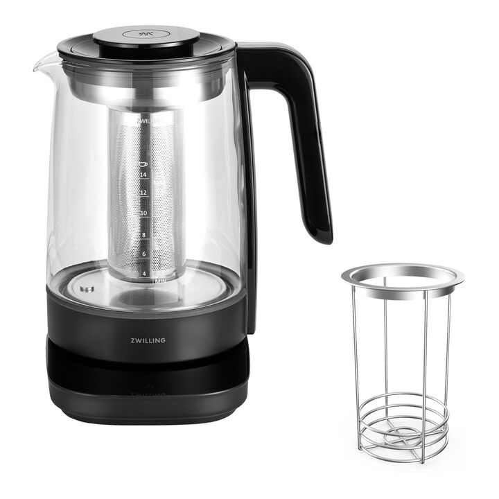 ENFINIGY, Enfinigy - Glass kettle with baby food insert, black, large 1