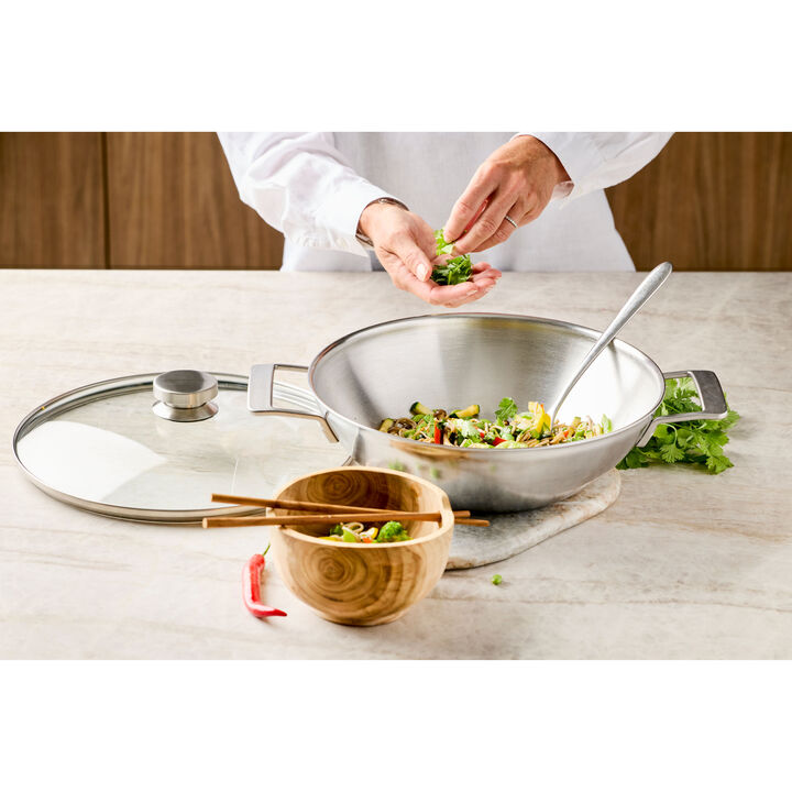 Industry 5, Wok avec couvercle en verre offert 30 cm, large 3