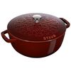 4.8 l cast iron round French oven, lily decal, grenadine-red,,large