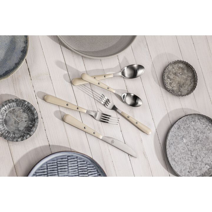 Avola, 20-pc, Matte, Flatware Set, Cream, large 4