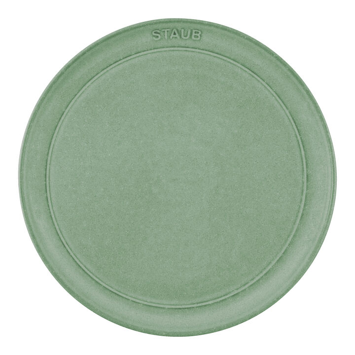 Dining Line, 22 cm ceramic round Plate flat, sage, large 2