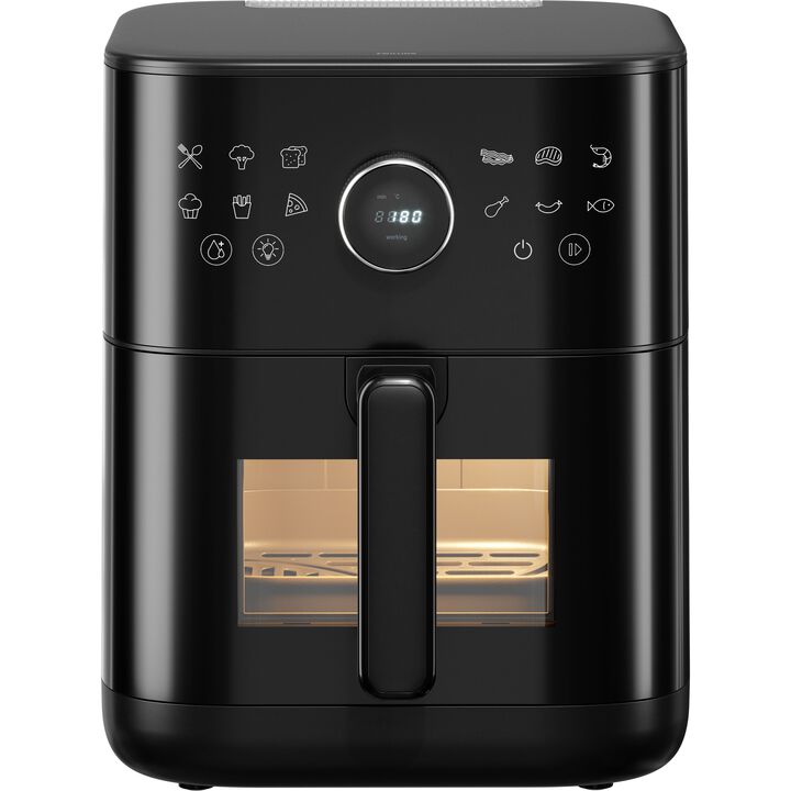 Friteuse à air chaud 6 l, Noir mat, large 1