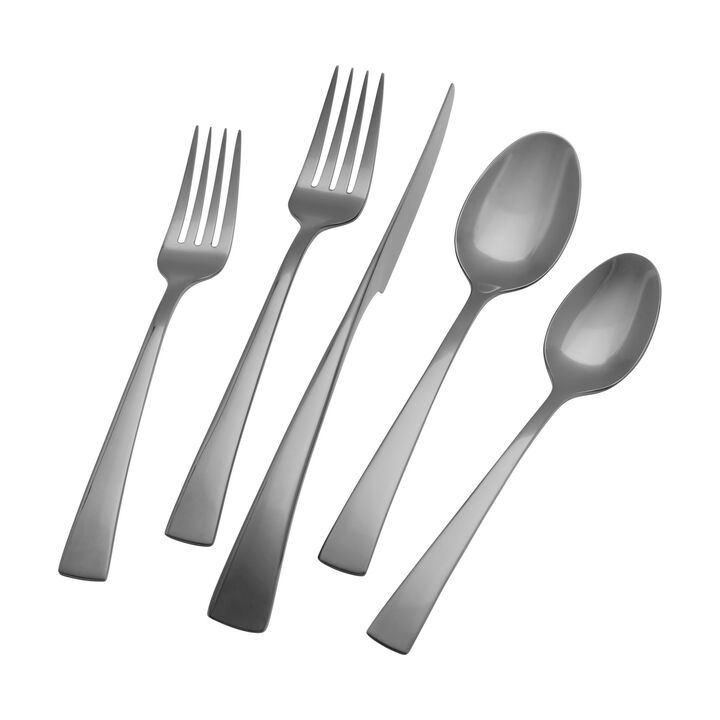 Bellasera (slate), 20-pc Slate Flatware Set, 18/10 Stainless Steel, Slate, large 1