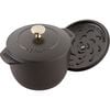 1.75 l cast iron round Rice cocotte, black,,large
