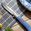 Outdoor, 3-inch, Flipper Folding Pocket Knife, Blue Micarta, small 9