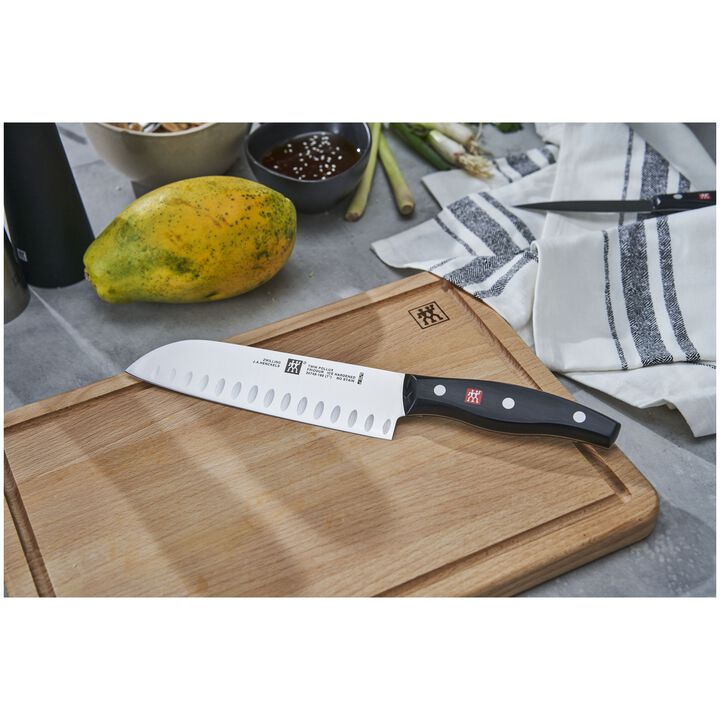 TWIN Signature, 7-inch, Hollow Edge Santoku Knife, large 2
