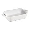 14 cm x 11 cm rectangular Ceramic Oven dish pure-white,,large
