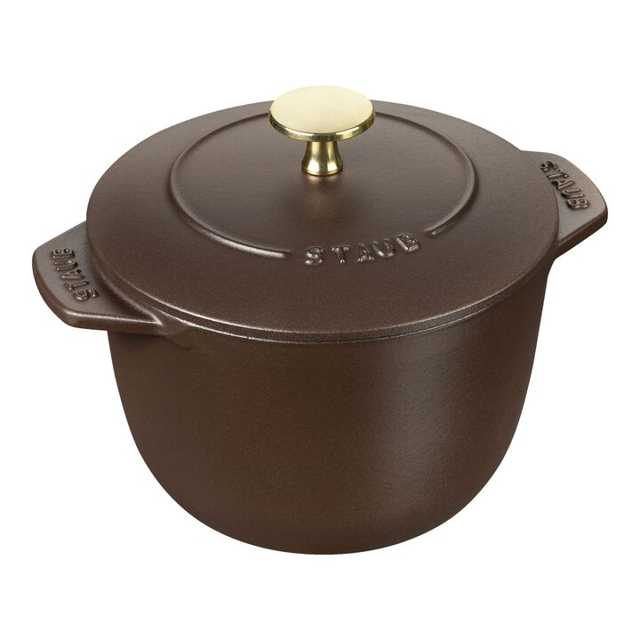 La Cocotte, Ris Cocotte 16 cm / 1,75 l, Rund, Chokolade, Støbejern, large 1