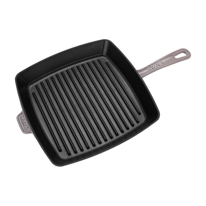 Cast Iron, 12-inch, Cast Iron, Square, Grill Pan, Lilac, large 3