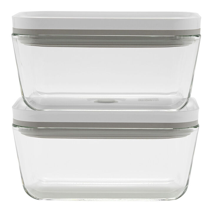 Fresh & Save, M / 2-pc, Medium Vacuum Container, Glass, Grey, large 1