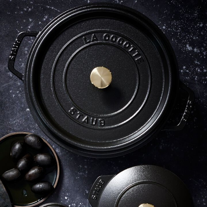 Cast Iron, 7 qt, Round, Dutch Oven, Matte Black, large 2