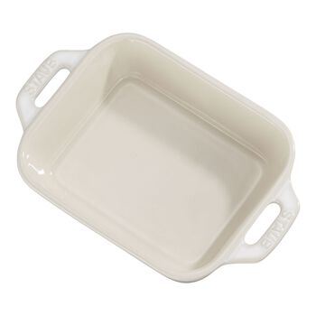 14 cm x 11 cm rectangular Ceramic Oven dish ivory-white,,large 1